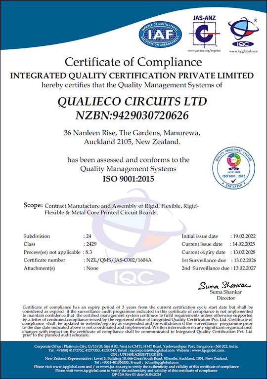 ISO Certificate - New Zealand